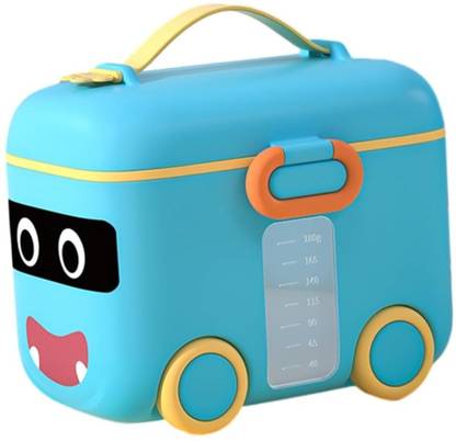 KidsZeeNie by NA Vehicle Style Portable Milk Powder Dabba With Handle For Toddler