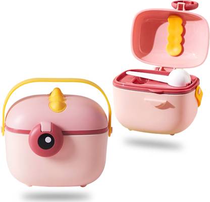 Bembika Milk Powder Storage Container with Scoop and Leveller- Pink (800 ML)