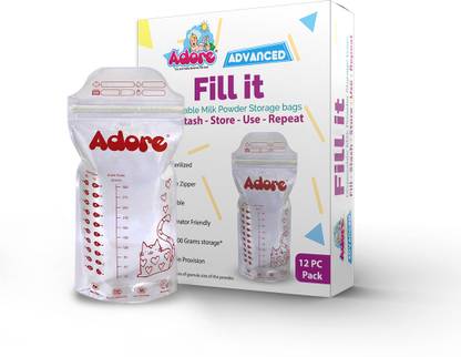 Adore by Adore FILL IT Disposable Milk Powder Storage bags -Fill – Stash – Store – Use -Repeat