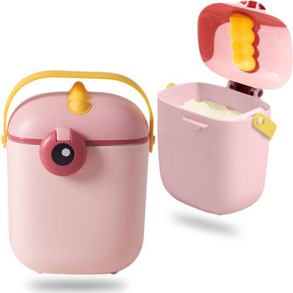 Bembika Milk Powder Storage Container with Scoop and Leveller- Pink (400 ML)