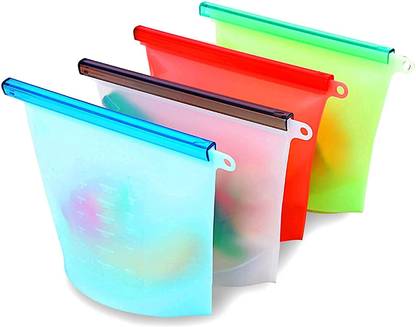 Gryty 1000ml Silicone Food Bag Storage Airtight Container Leakproof (Set Of 4)
