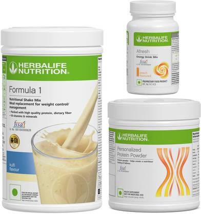 HERBALIFE Formula 1-Mix Shake Kulfi 500g + Protein 200g + Peach Afresh 50g