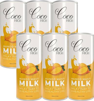 COCOHIGH Mango Masti Milkshake 200 ML (Pack of 6) Thick & Creamy Flavoured Milk