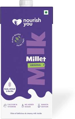 Nourish You Plant Based Millet Mlk With Goodness of Ragi, Jowar, Bajra & Oats, Unsweetened Normal