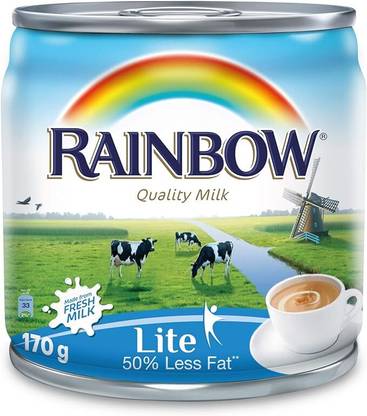 RAINBOW Lite Evaporated Fresh Milk 50% Less Fat
