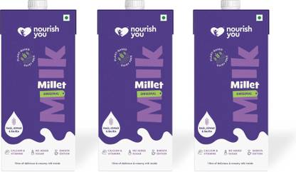 Nourish You Plant Based Millet Mlk With Goodness of Ragi, Jowar, Bajra & Oats 1000ml Each Normal