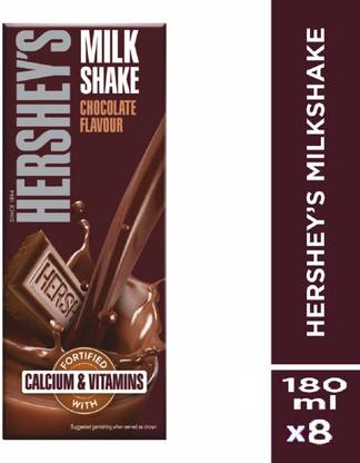 HERSHEY'S Milkshake Chocolate Flavour - Pack of 8 (180ml each)