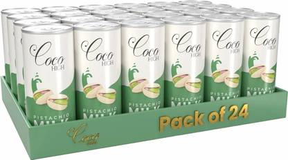 COCOHIGH Pistachio Pista Milkshake 200 ML (Pack of 24) Thick & Creamy Flavoured Milk