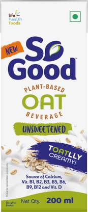 So good Plant Based Oat Beverage Unsweetened Flavor Milk