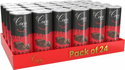 COCOHIGH Caffe Mocha Chocolate Milkshake with Real Chocolate Milkshake 200 ML Pack of 24