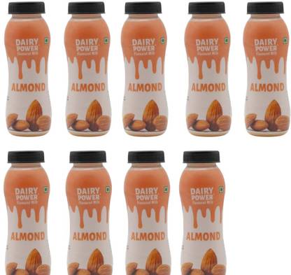 Dairy Power Flavoured Milk Almond 180 ml, Liquid,Milk Based Drink(Pack of 9)