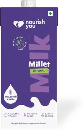 Nourish You Plant Based Millet Mlk With Goodness of Ragi, Jowar, Bajra & Oats, Unsweetened Normal