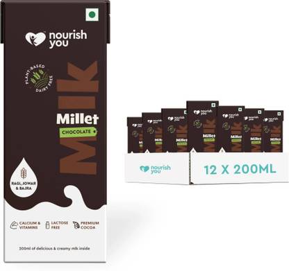 Nourish You Plant Based Millet Milk With Goodness of Ragi, Jowar, Bajra & Oats Chocolate