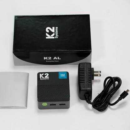 K2 Systems K2 AL mini pc - Windows 11 Pro, Intel N97, Intel N97, 4C/4T, 7nm Max Turbo Frequency 3.6GHz 6 MB L3 Cache TDP 12W, 12 GB LPDDR5 4800MT/s, 256 GB SATA SSD Mini PC