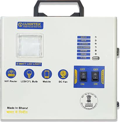 Luxntek Solar CFL/Mini UPS 55 Watt | Inbuilt Lithium Battery For Longer Life | 5-10 Hrs Power Backup for Router