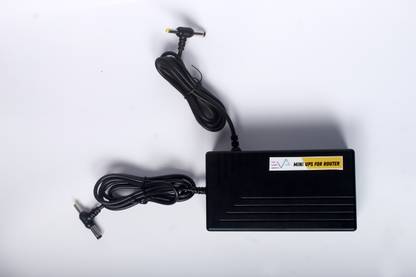 eva electronics Mini UPS for 2 Routers+ONU/MODEM | Dual Output 12V + 12V (0.5A-3A) Power Backup for Router
