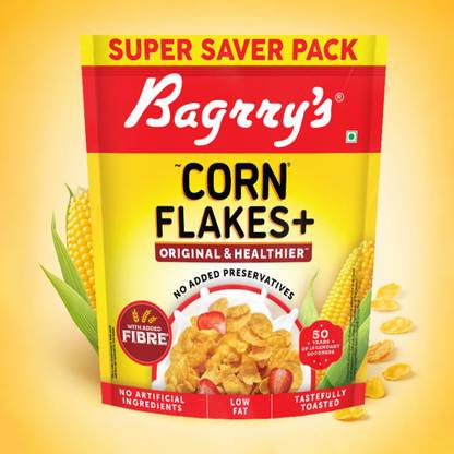 Bagrry's Bagrry's Fibre Rich Corn Flakes Plus Original & Healthier Pouch (800 g) Flakes