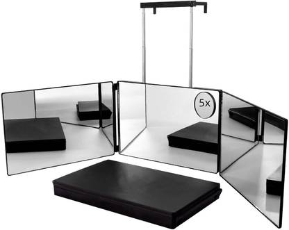 Cpixen Adjustable Fordable Triple 3 Way Mirror with Hook For Makeup Mirror Shadow Box Mirror