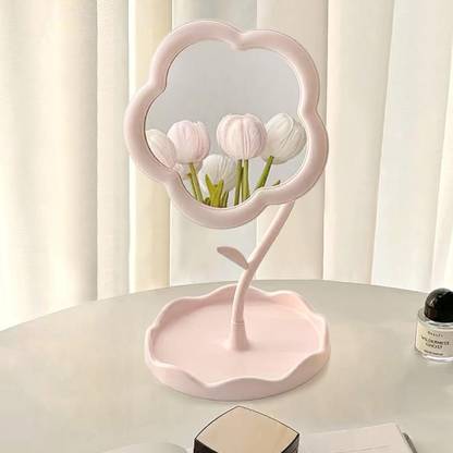 KASHTHBHANJAN Flower Shape Makeup Mirror Decorative Mirror