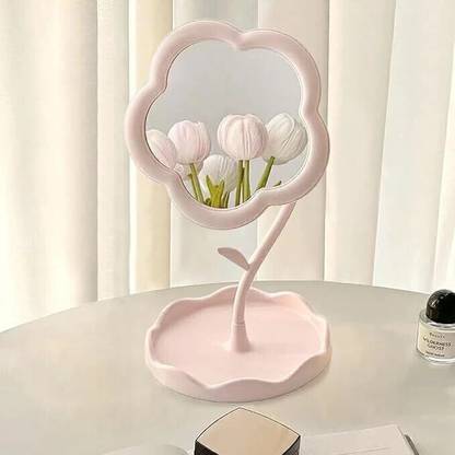 KASHTHBHANJAN lower Shaped Makeup Mirror Rotatable Makeup Mirror Decorative Mirror