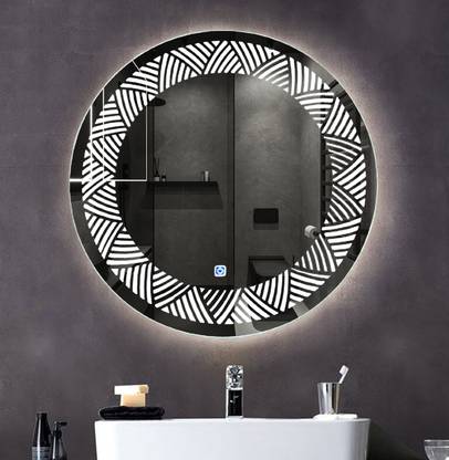 Lavish store LED Round Mirror 24x24 Inches with Touch Sensor, Adjustable Brightness Decorative Mirror