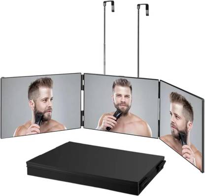 CPEX Trifold Mirror with Height Adjustable Hooks and a 5X Magnification Mirror Shadow Box Mirror