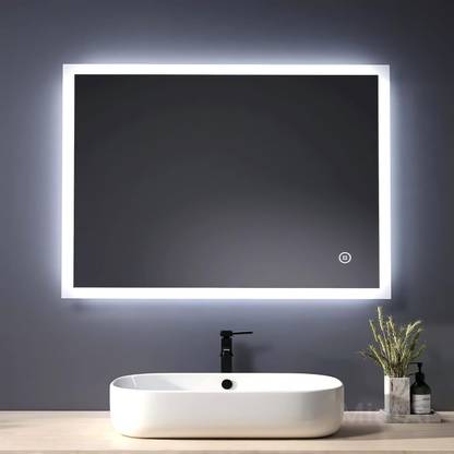 PRINCE ART 18x24 Inch LED Wall Mirror Glass with Touch Sensor Lights for Home Decor HA12 Bathroom Mirror