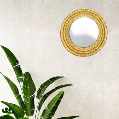 Satyam Kraft 1 Pcs Golden Color Decorative Mirror Frame for Wall and Home (Circular Shape) Decorative Mirror