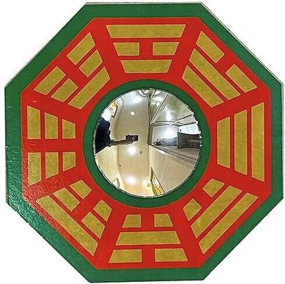 Bless Kraft Bagua Mirror for Vastu Feng Shui Convex Mirror Protection (Multicolor, 9 inch) Decorative Mirror