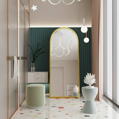 casagold Full Length Arched Mirror 65"×27" with Stand (Gold) Decorative Mirror