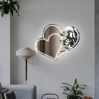 NEON BAZAR Heart-Shaped Wall Mirror for Girls Room | Aesthetic Decor, Wedding & Valentine Lighted Mirror