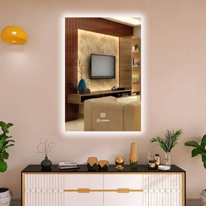 LUPPRA 12 x 18 Touch-Sensor LED Wall Mirror Bathroom Mirror (Rectangle Finish : Polished)