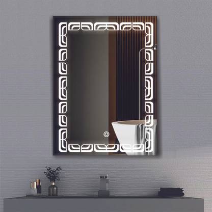 PRINCE ART Led Mirror with Light Bathroom Wall Decor 
Makeup Room 18x24 Inch LT43 Bathroom Mirror