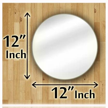 RannS 12" Inch ROUND Mirror, 3.5mm thick / No Drill Required / Easy Stick Decorative Mirror