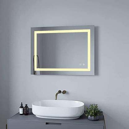 Vihal Glass Premium Mirrors for Bathroom with Hub Adjustable Sensor Mounted LED(24*30) Decorative Mirror