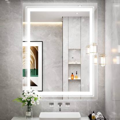 PRINCE ART Led Mirror with Light Bathroom Wall Decor 
Makeup Room 18x24 Inch LT26 Bathroom Mirror