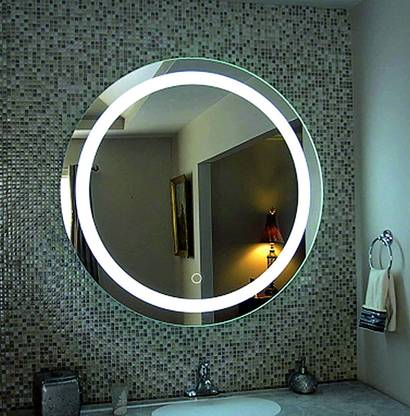 RegalNest Crafts Round LED Mirror For Bathroom And Wall Lighted Mirror