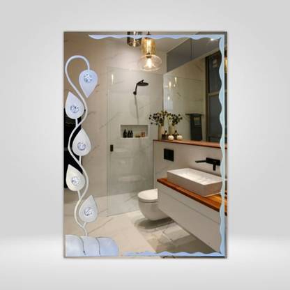 TINYDECOR Frameless Rectangular Frosted Design Bathroom Wall Mirror (18x24 inch) Bathroom Mirror