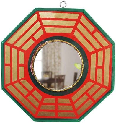 Bless Kraft Bagua Mirror for Vastu Feng Shui Convex Mirror Protection (Multicolor, 9 inch) Decorative Mirror