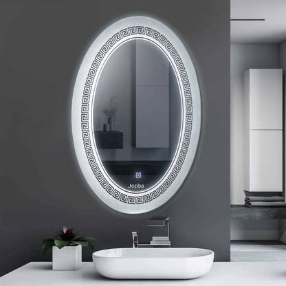 JOZIBA _07, 18x24 Inch, Glass Led Oval Shape Bathroom Mirror