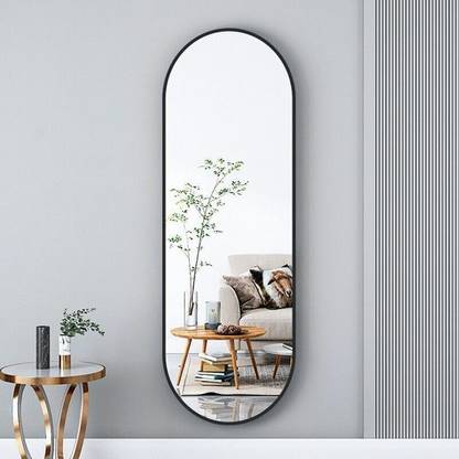 Rworld 9"INCH BY 18" INCH.. No screw , Easy stick , Long oval Bathroom Mirror (Oval) Bathroom Mirror