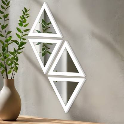 Painting Mantra Set of 4 triangle shape decorative mirror Pack of 4
