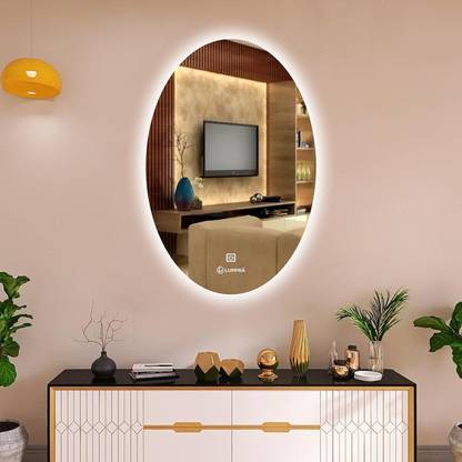 LUPPRA 12x18 Inch Oval Led Light Wall Decor Makeup Room Bathroom Mirror (Oval Finish : Polised)
