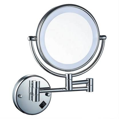 JPS LED 5X Magnifying Shaving and Makeup Mirror for Bathroom with Light,Dual side Magnifying Mirror