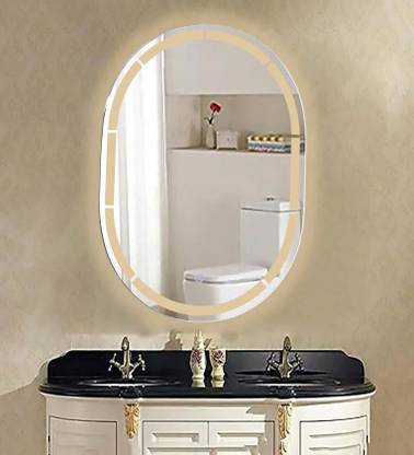 quality glass Bathroom LED Mirror with Touch Sensor Glass, Oval Vertical(18 x 24 Inch) Lighted Mirror