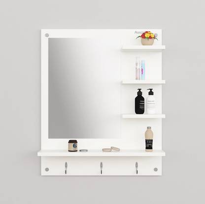 Product-Unique Engineered Wood Dressing Wall Mount Mirror with Shelf Bathroom Mirror