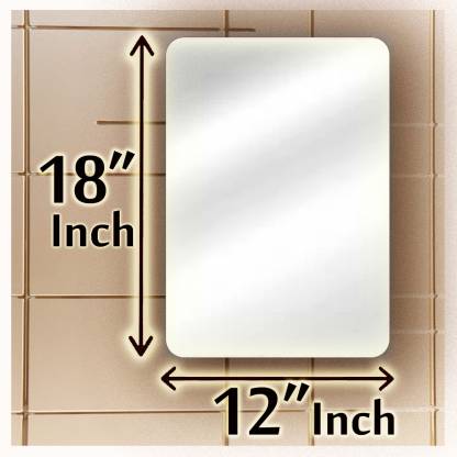 RannS 12" × 18" Inch RECTANGULAR Shape Mirror, 3.5mm thick Bathroom Mirror