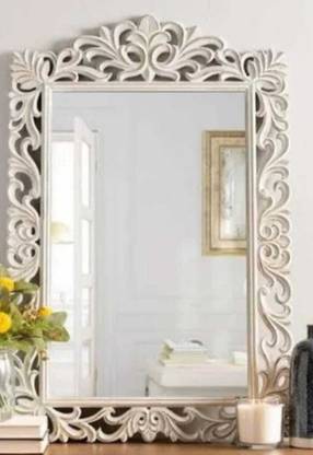 AVISKA RAHUL Wood Hand Carved Mirror Frame Decorative Mirror