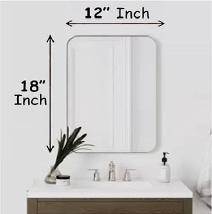 RannS 12" × 18" Inch RECTANGULAR Shape Mirror, 3.5mm thick Bathroom Mirror