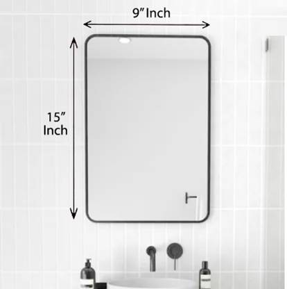RannS 9" × 15" Inch Simple Rectangular Mirror Bathroom Mirror